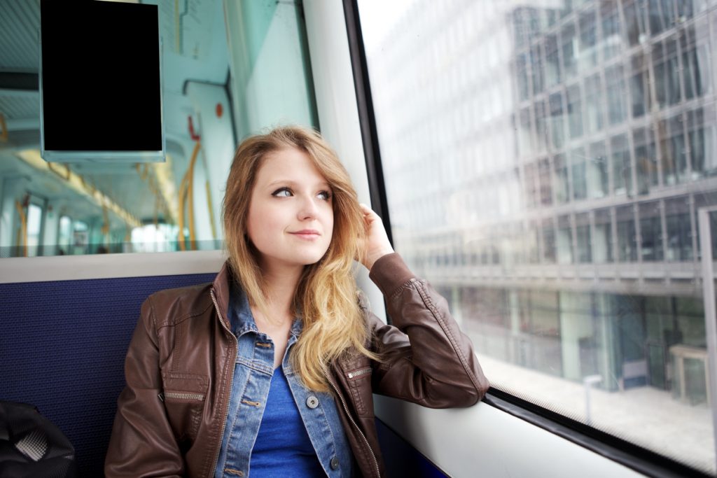 Picture of girl on a bus