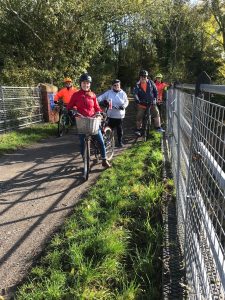 Photo of British cycling ride along Old Time railway Path.